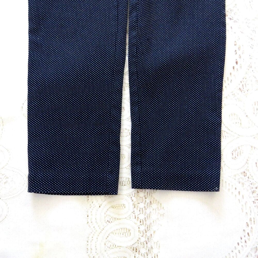 89th & Madison Women's Polka Dot Stretch Sailor Ankle Pants Mid Rise Navy L EUC - Picture 5 of 9